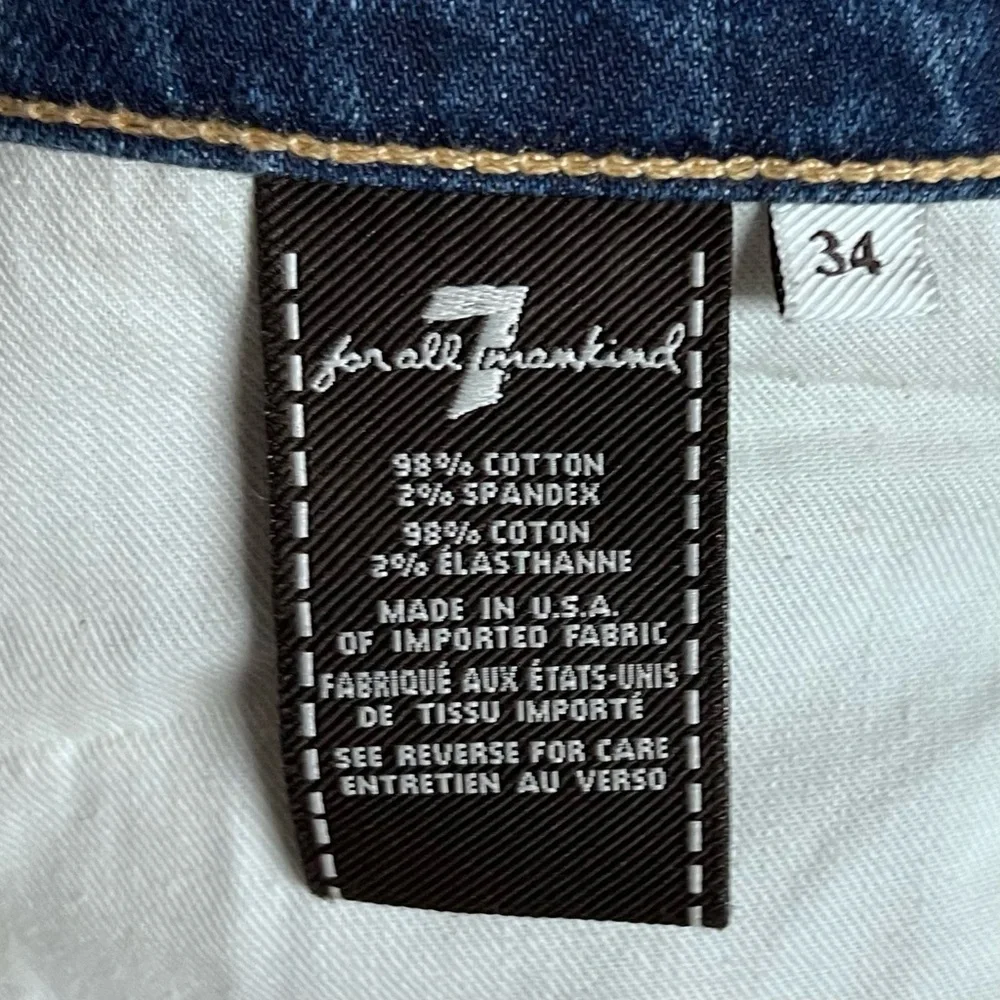 7FAM 7 For All Mankind Mens Standard Button Fly Jeans Straight Leg 34x31 Classic - Picture 11 of 16